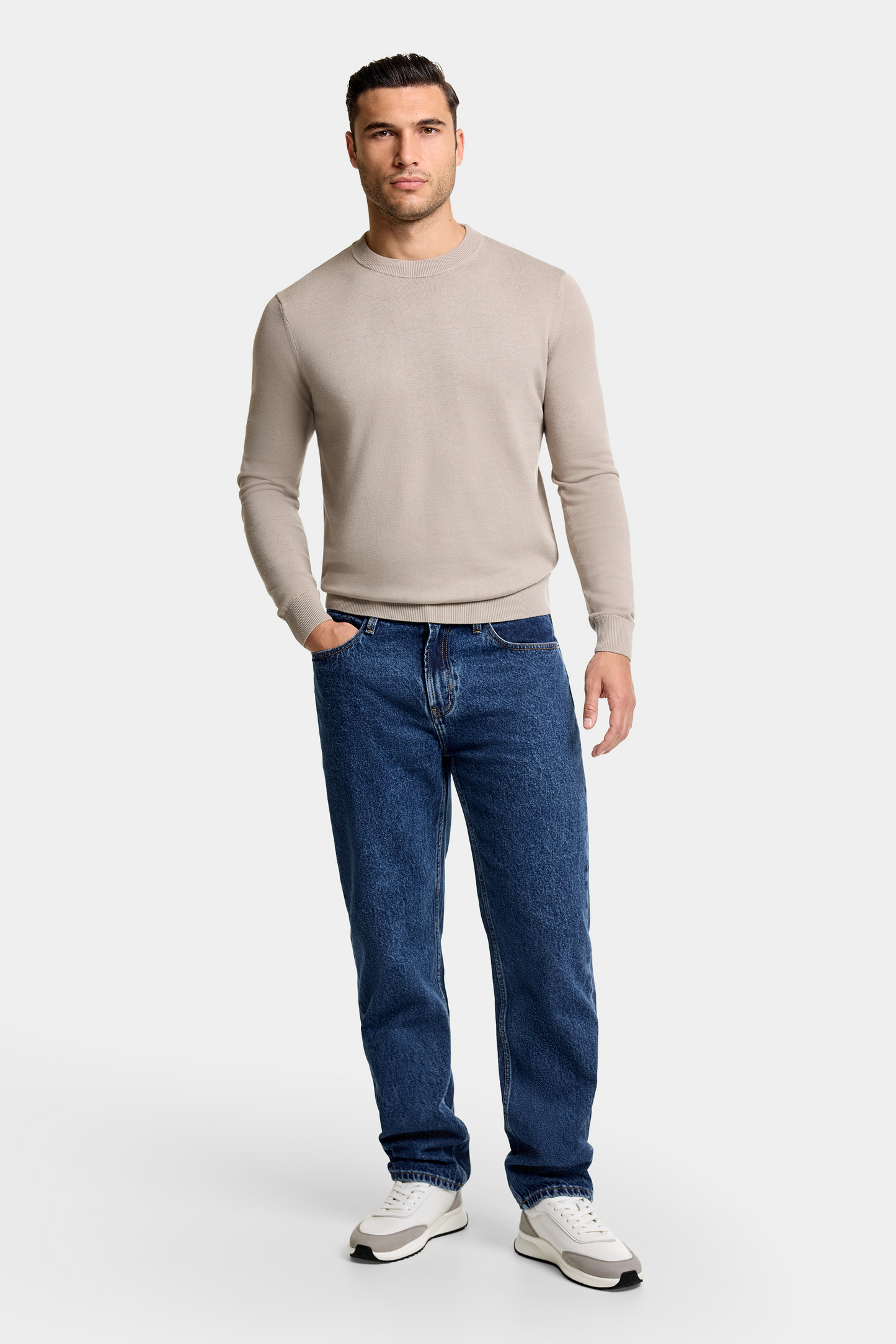 THE SANTONI CREWNECK SWEATER - Navy / Deep Stone