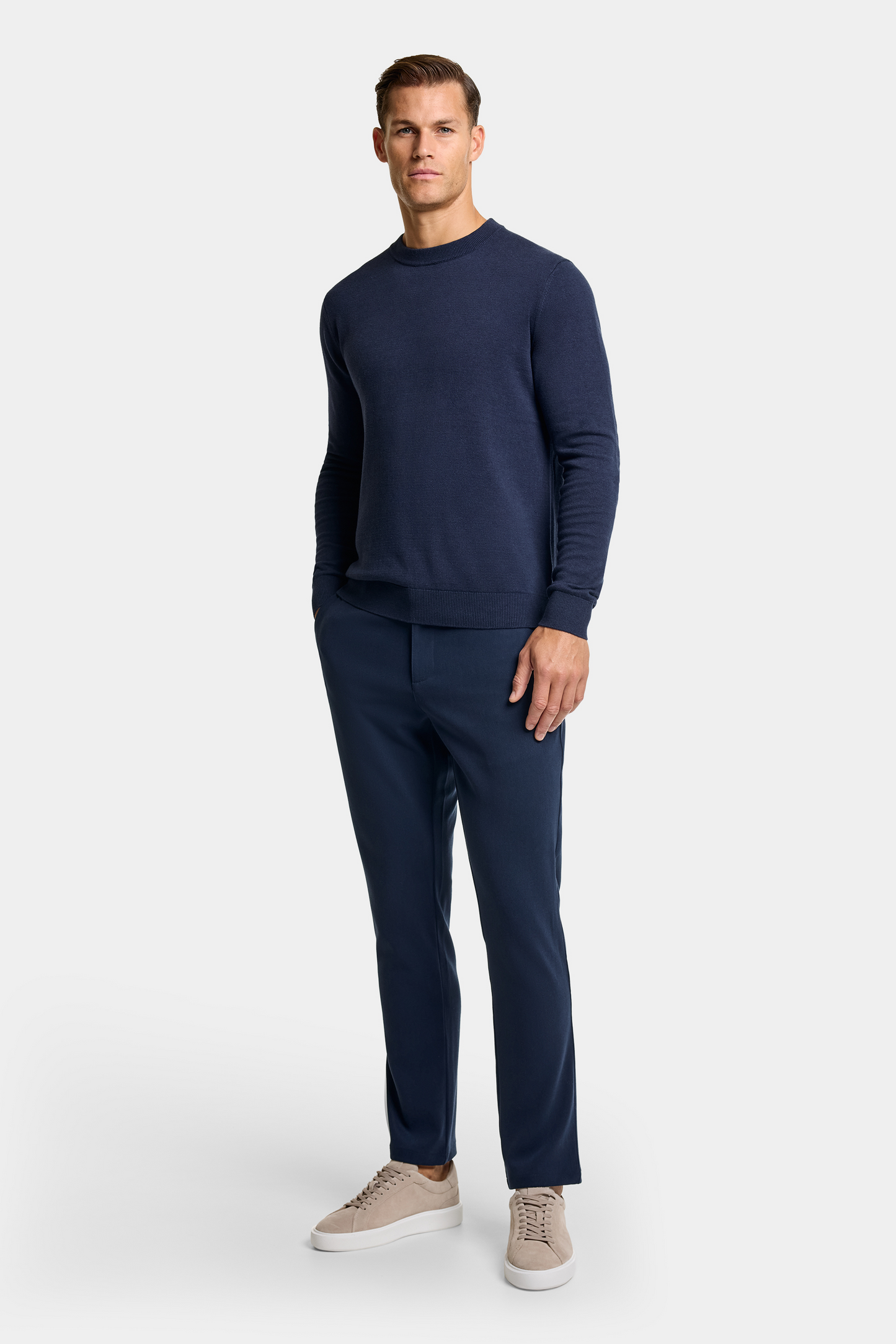 THE SANTONI CREWNECK SWEATER - Navy / Deep Stone